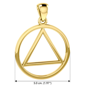 Large  AA Symbol Solid Yellow Gold Pendant GPD6003